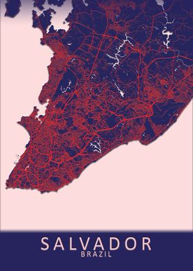 Salvador Brazil City Map
