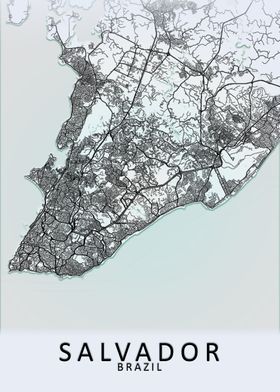 Salvador Brazil City Map