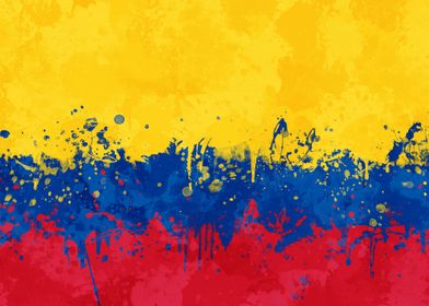 Colombia Flag Grunge
