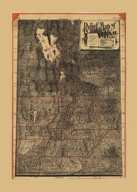 Utah Relief Map 1895