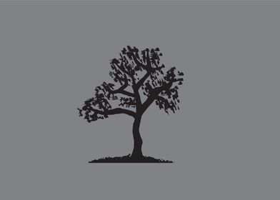 Tree Silhouette Grey