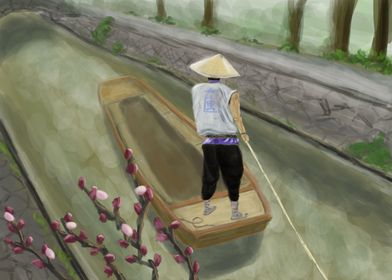 Japanese river boatman