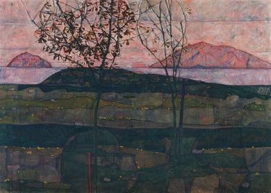 Egon Schiele Setting Sun