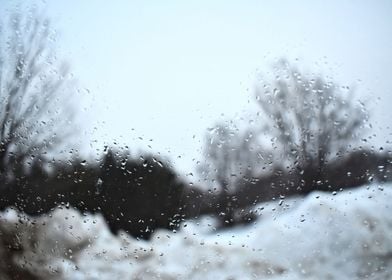 Rain drops on glass