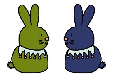 Green and Blue Rabbits