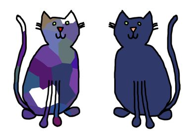 Pair of Blue Cats