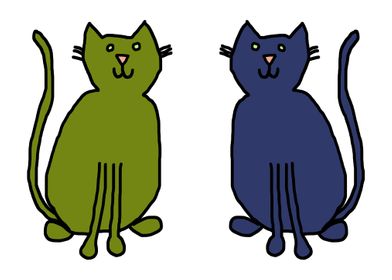 Green and Blue Cats