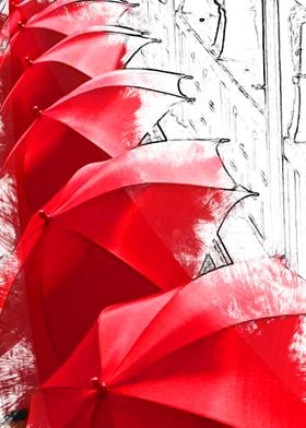 Umbrella Design Red