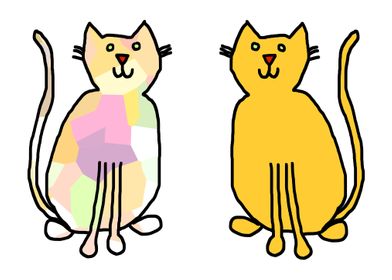 Pair of Yellow Cats