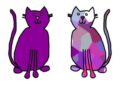 Pair of Purple Cats