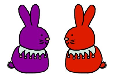 Purple and Red Rabbits