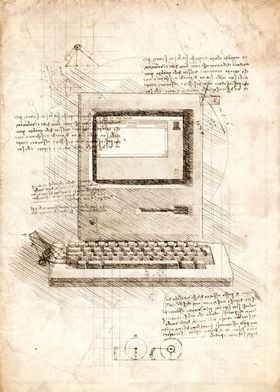 Apple computer sketch