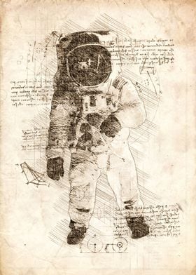 Astronaut da vinci sketch
