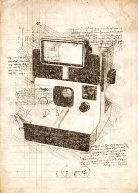 Polaroid camera sketch