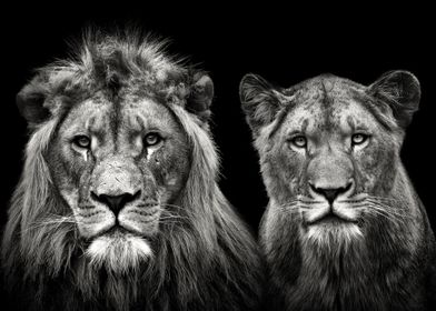 2 lions love ' Poster by MK studio | Displate