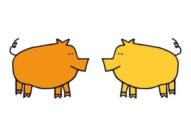 Gold and Yellow Pigs