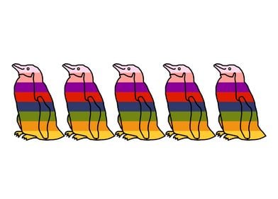 Rainbow Penguin Waddle