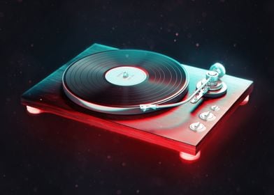 Neon Vinyl Player 1