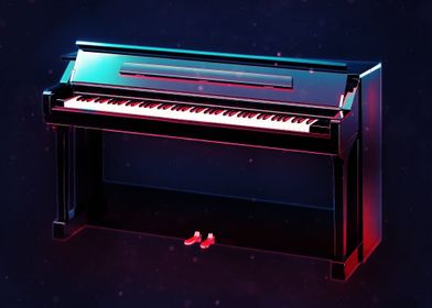 Neon Piano with Dust