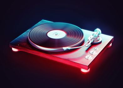 Neon Vinyl Player 2