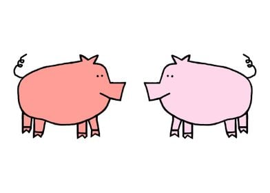 Rose and Pink Pigs