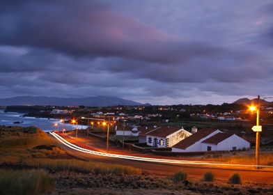 Village in twilight