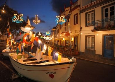 Decorated fishing boats