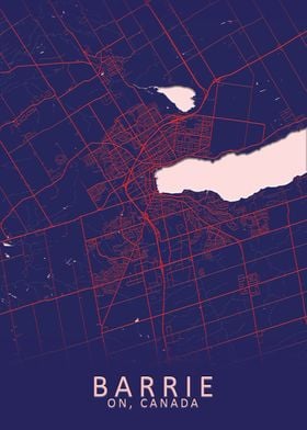 Barrie ON Canada City Map