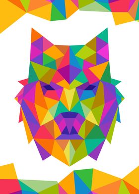 Wolves Geometric Color