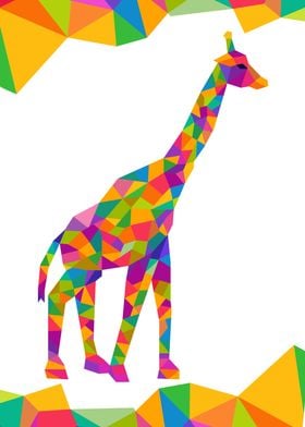 Giraffe Geometric Color