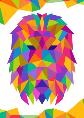 Lion Geometric Color