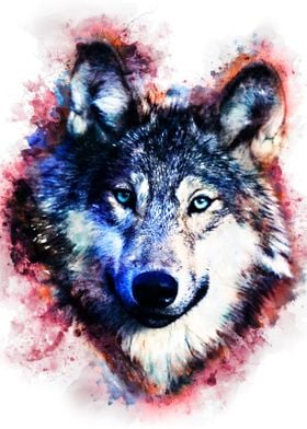Wolf Spattered Painting