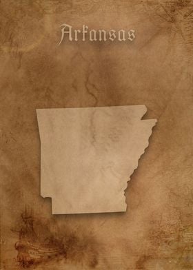 Arkansas Vintage Map