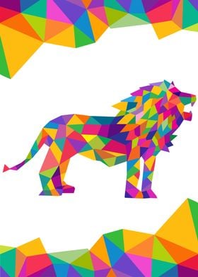 Lion Geometric Color