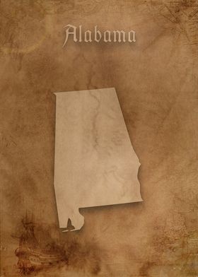 Alabama Vintage Map