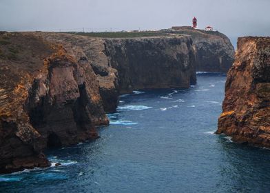 Ocean coast and lighthouse