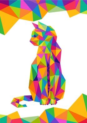 Cat Geometric Color