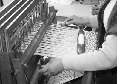 Craftswoman weaving