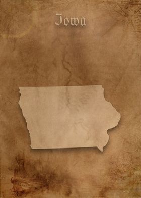 Iowa Vintage Map
