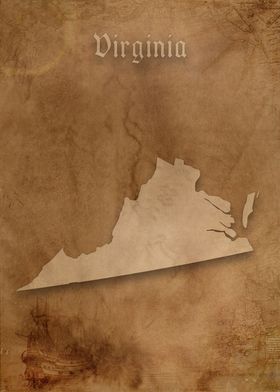Virginia Vintage Map