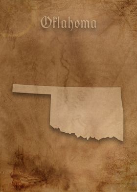 Oklahoma Vintage Map