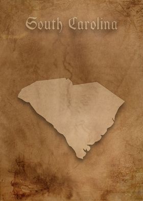 South Carolina Vintage Map
