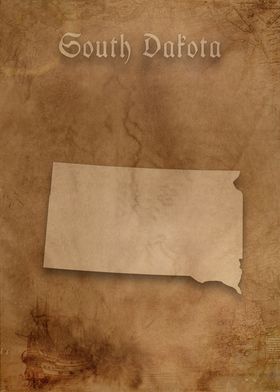 South Dakota Vintage Map