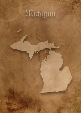 Michigan Vintage Map