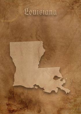 Louisiana Vintage Map