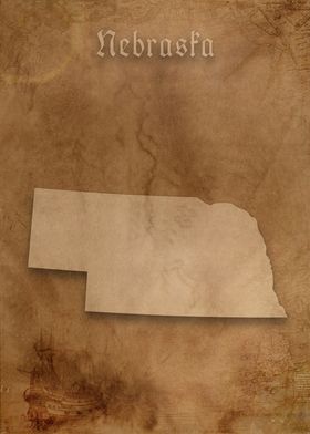 Nebraska Vintage Map