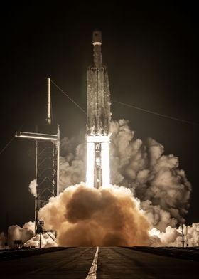 Falcon Heavy At Night