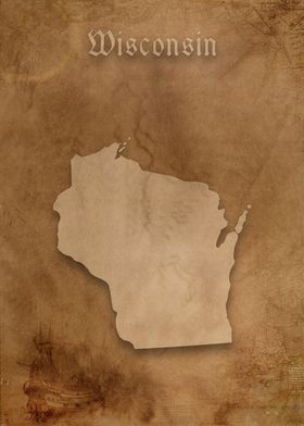 Wisconsin Vintage Map