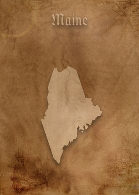 Maine Vintage Map