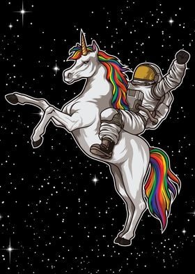 Astronaut Rides A Unicorn